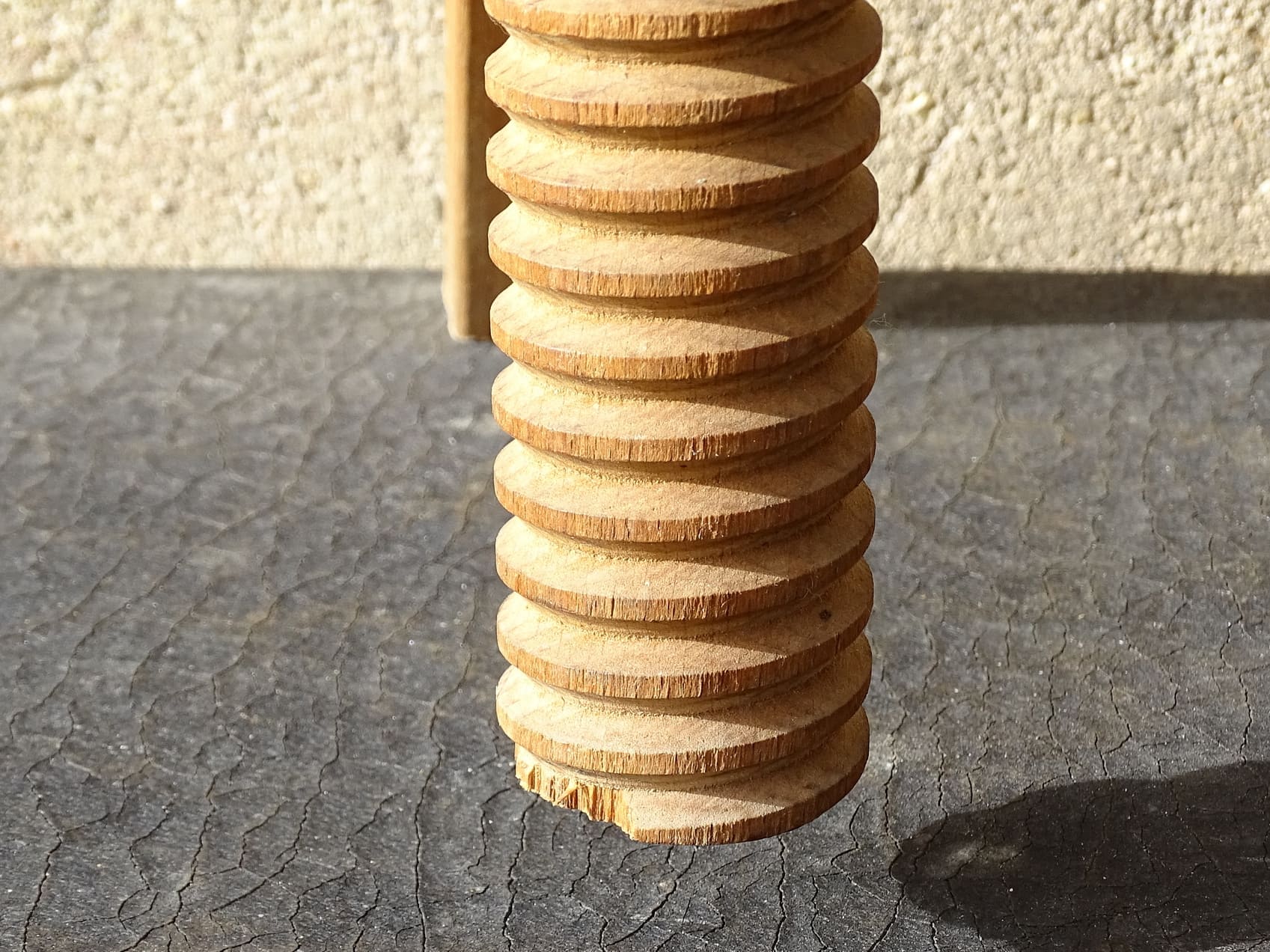 Vintage adjustable wooden stool, wood atelier stool. 