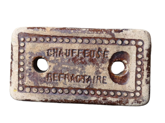 'Crauffeuse Refractaire' French antique ceramic warming brick with a brown glaze. Chauffe-lit or pottery bed warmer. 