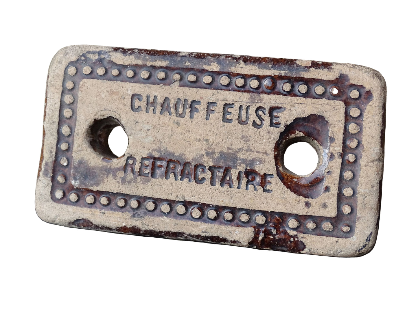 'Crauffeuse Refractaire' French antique ceramic warming brick with a brown glaze. Chauffe-lit or pottery bed warmer. 