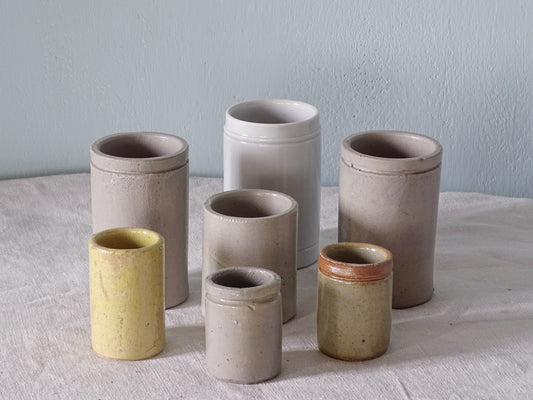 french vintage stoneware pots collection