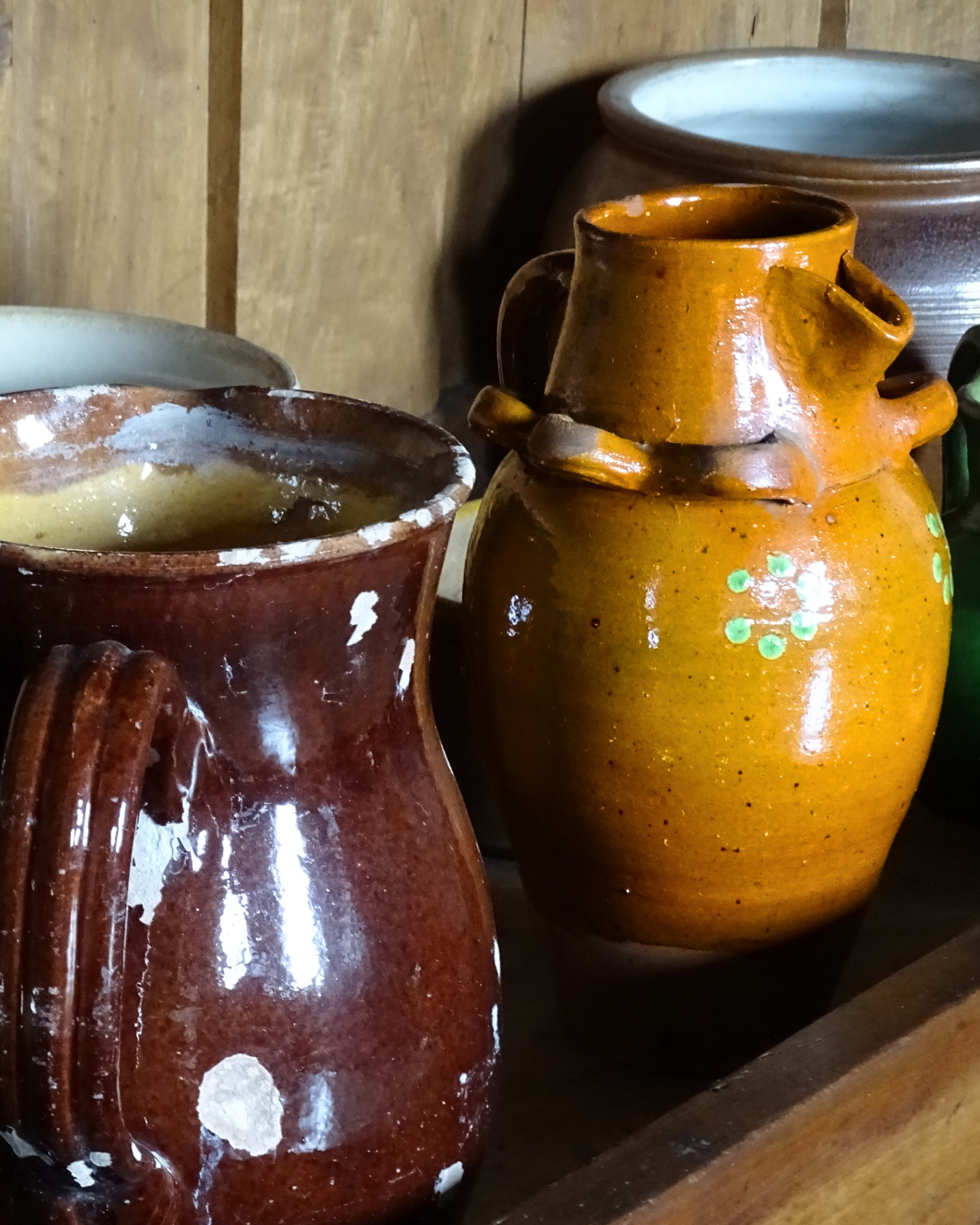 French antique ceramic pitchers