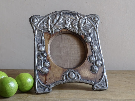 French Art Nouveau pewter-clad antique photo frame circa 1900