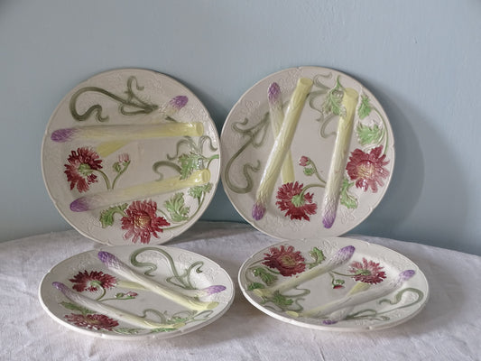 Antique French faience asparagus plate by Saint Clément circa 1900