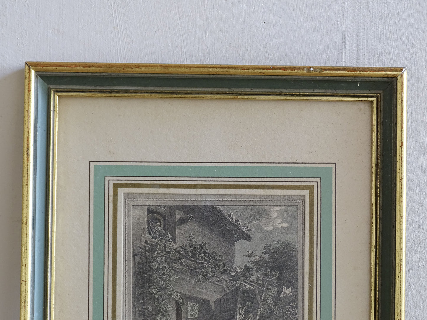 Antique monochrome French engraving for gallery wall or French interiors
