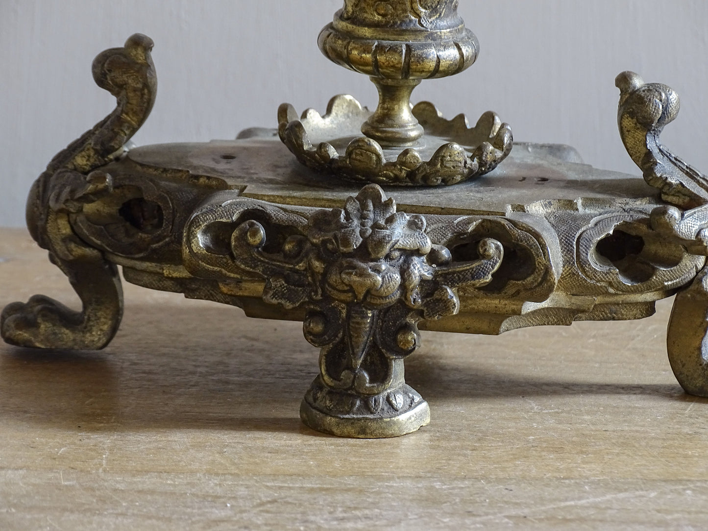 Late 19th century French Napoleon III ornamental metal desk garniture fragment