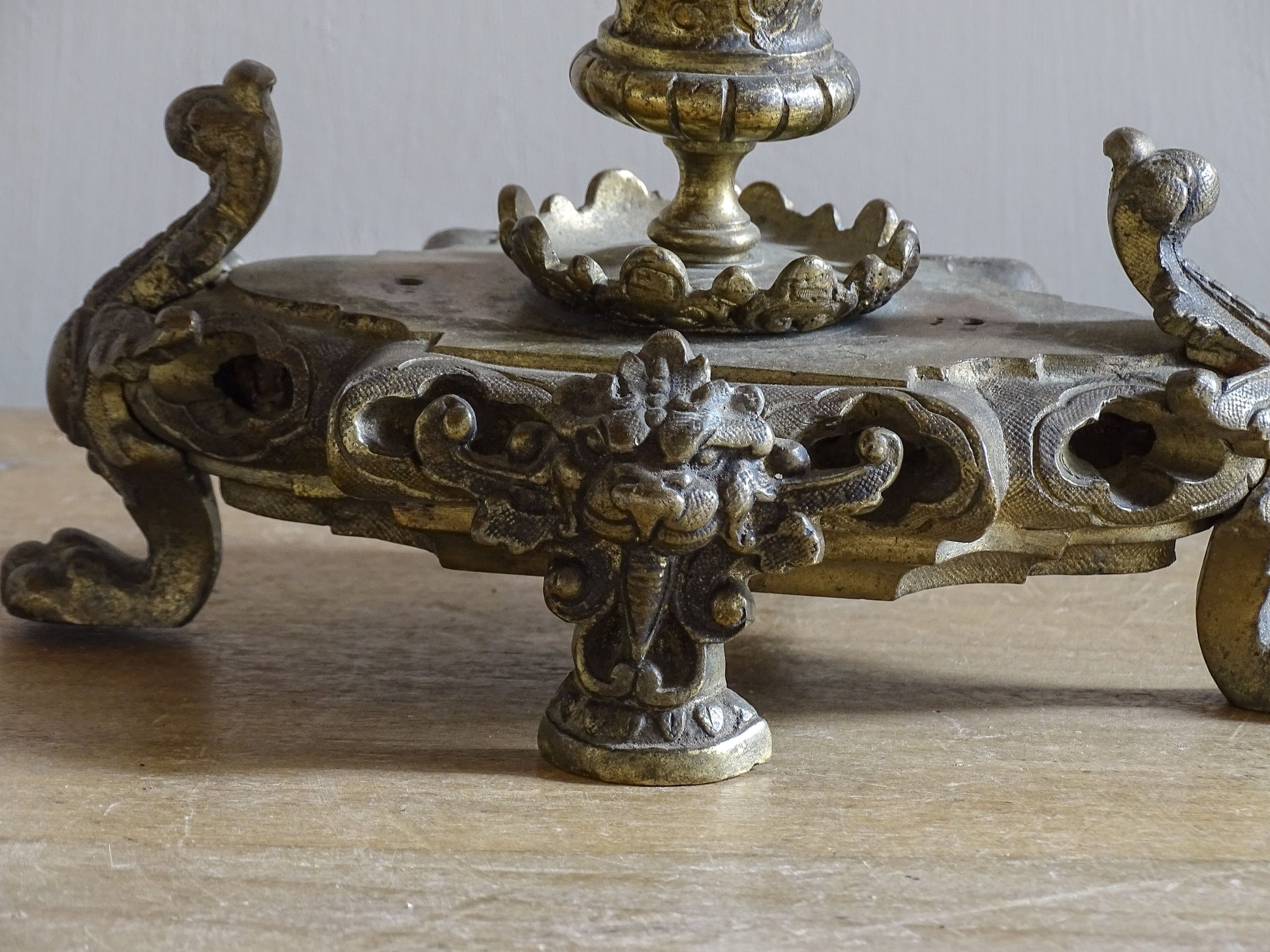 Late 19th century French Napoleon III ornamental metal desk garniture fragment