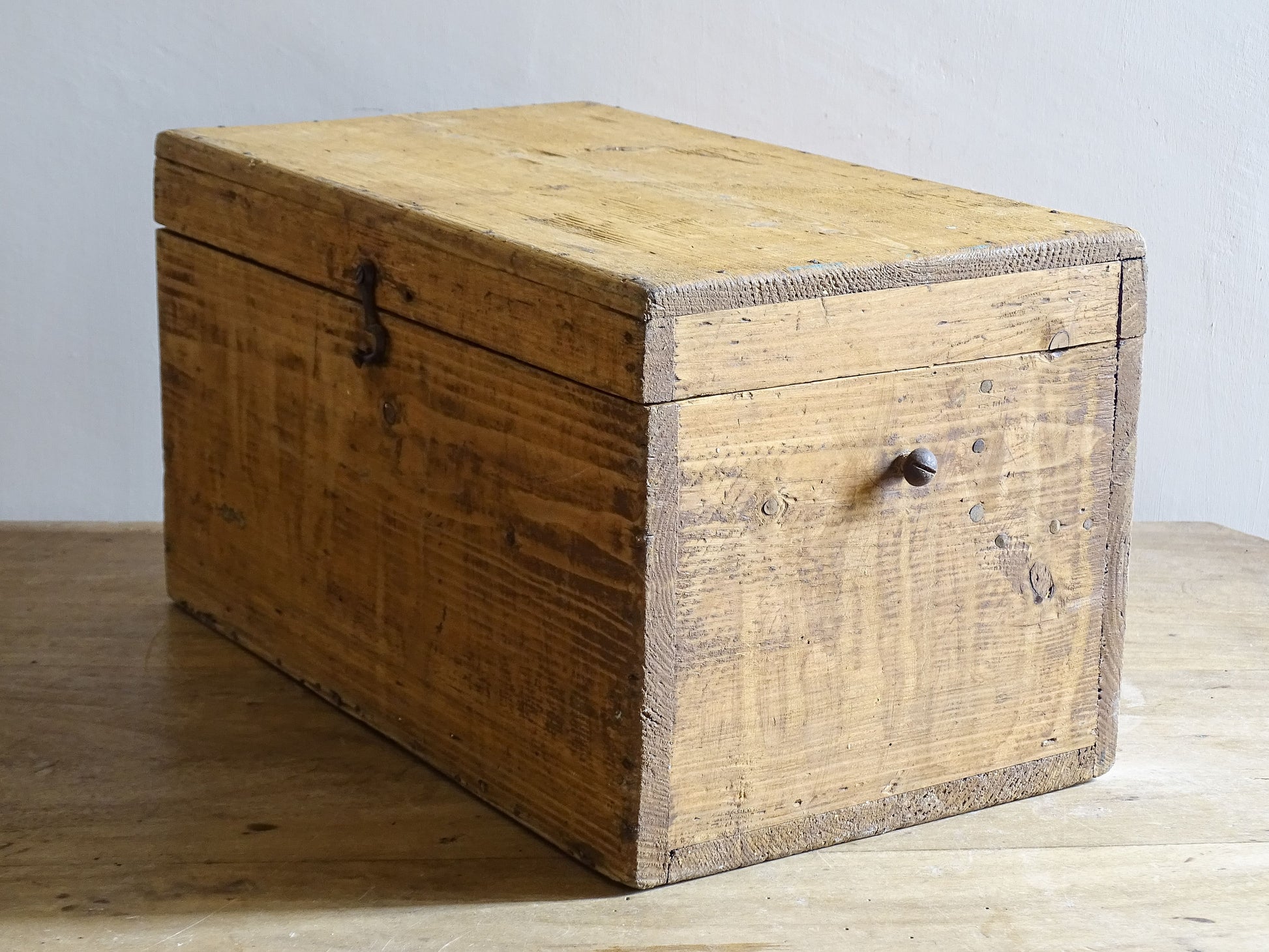 Handmade rustic wooden box for farmhouse kitchen or country interiors
