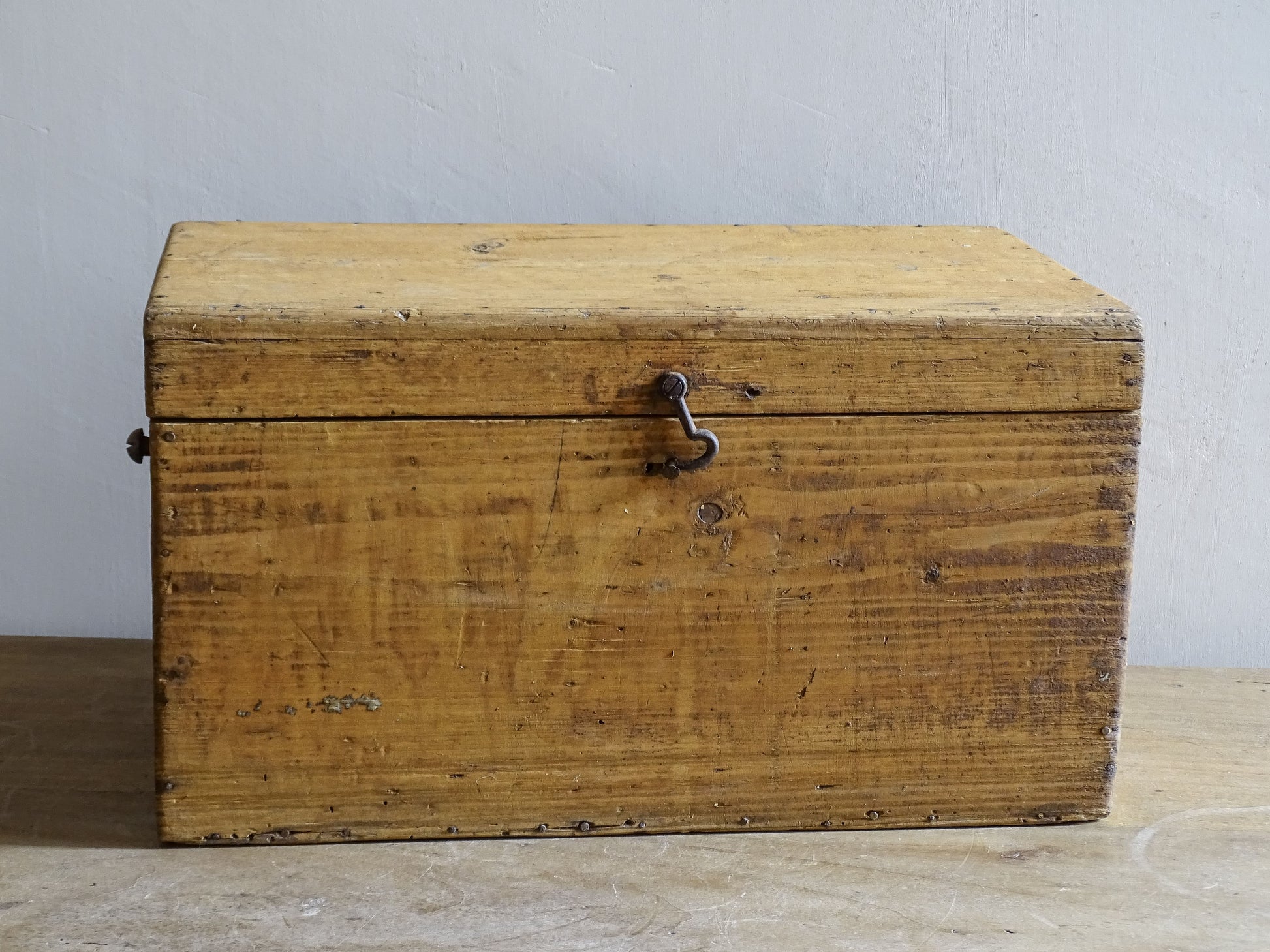 Handmade rustic wooden box for farmhouse kitchen or country interiors