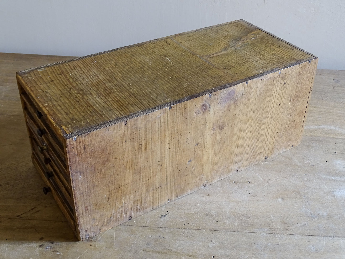 Antique horologist’s cabinet with divided drawers for organising small parts