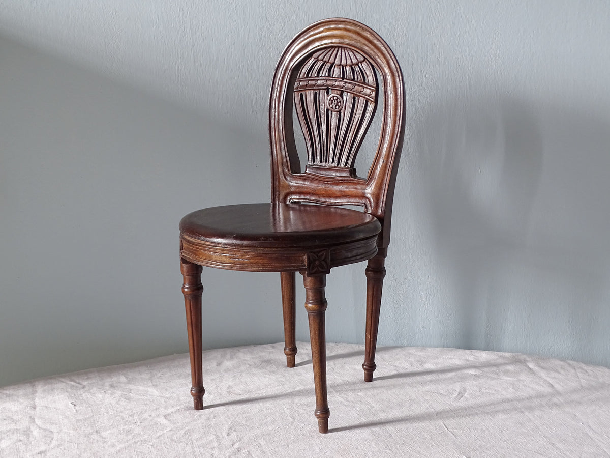 French antique miniature montgolfière balloon back chair