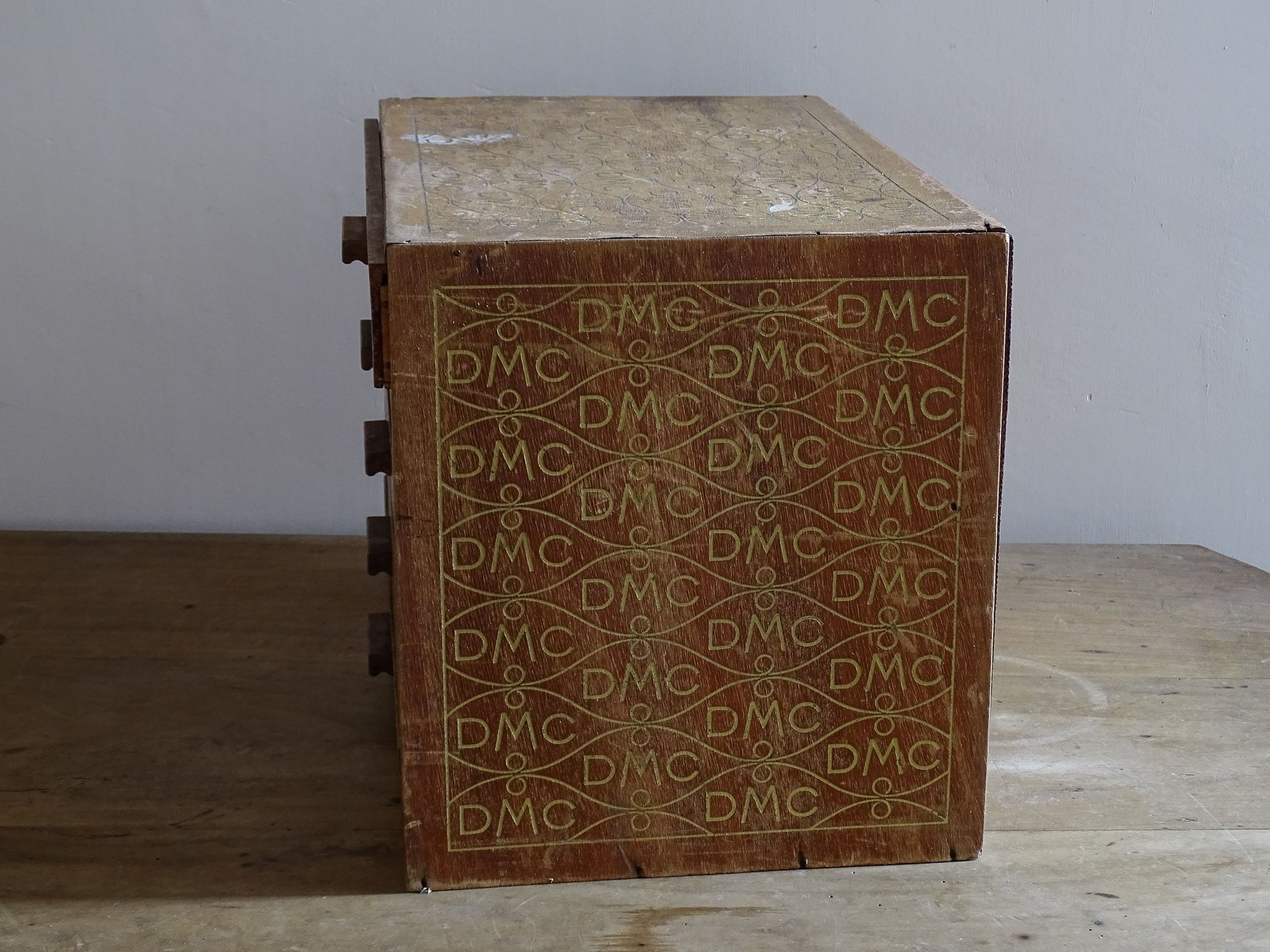 French sewing thread storage drawers from an old mercerie shop
