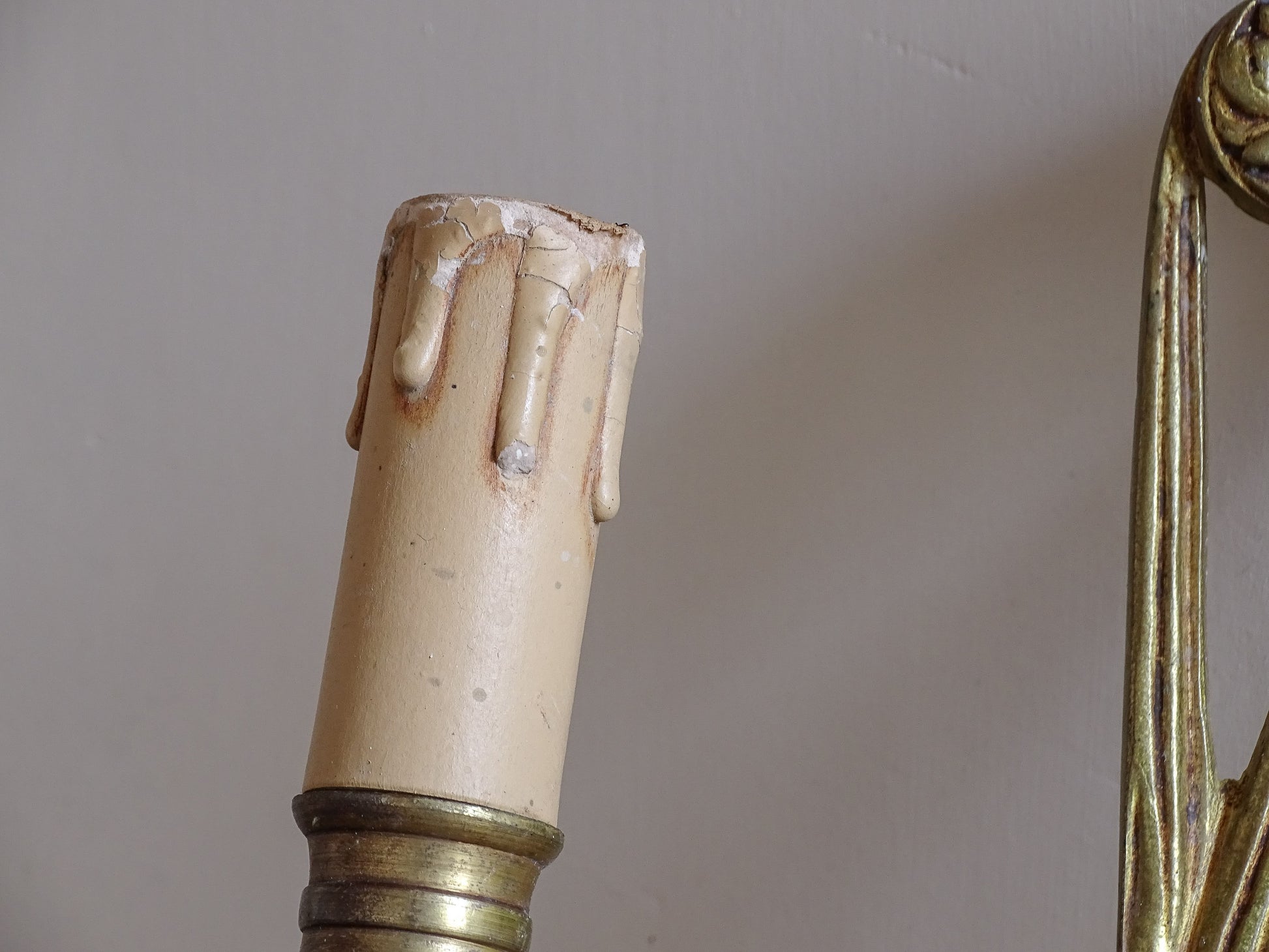 French neoclassical style gilt metal sconces for interior decor