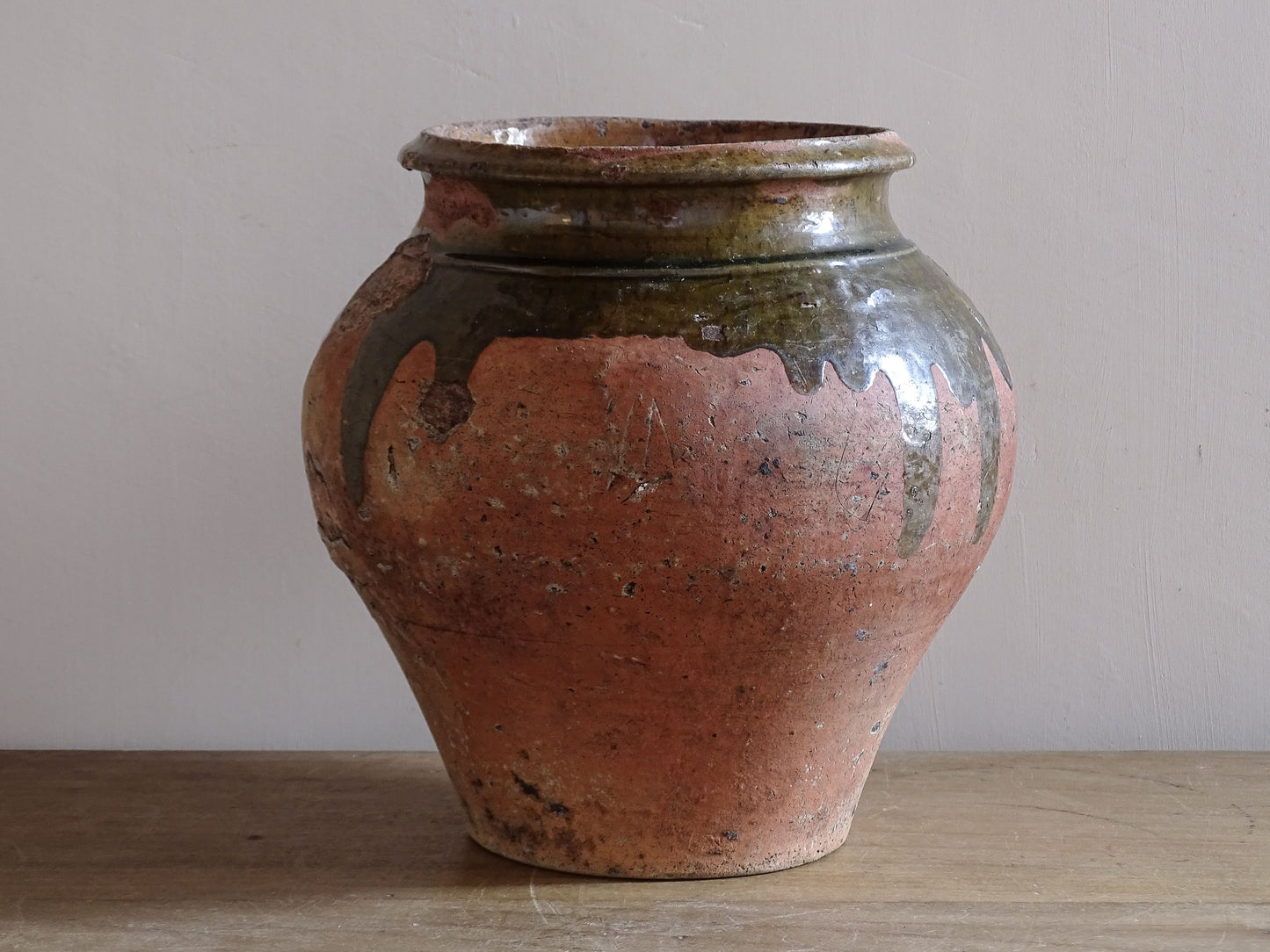 French farmhouse pottery jar reminiscent of a traditional confit pot