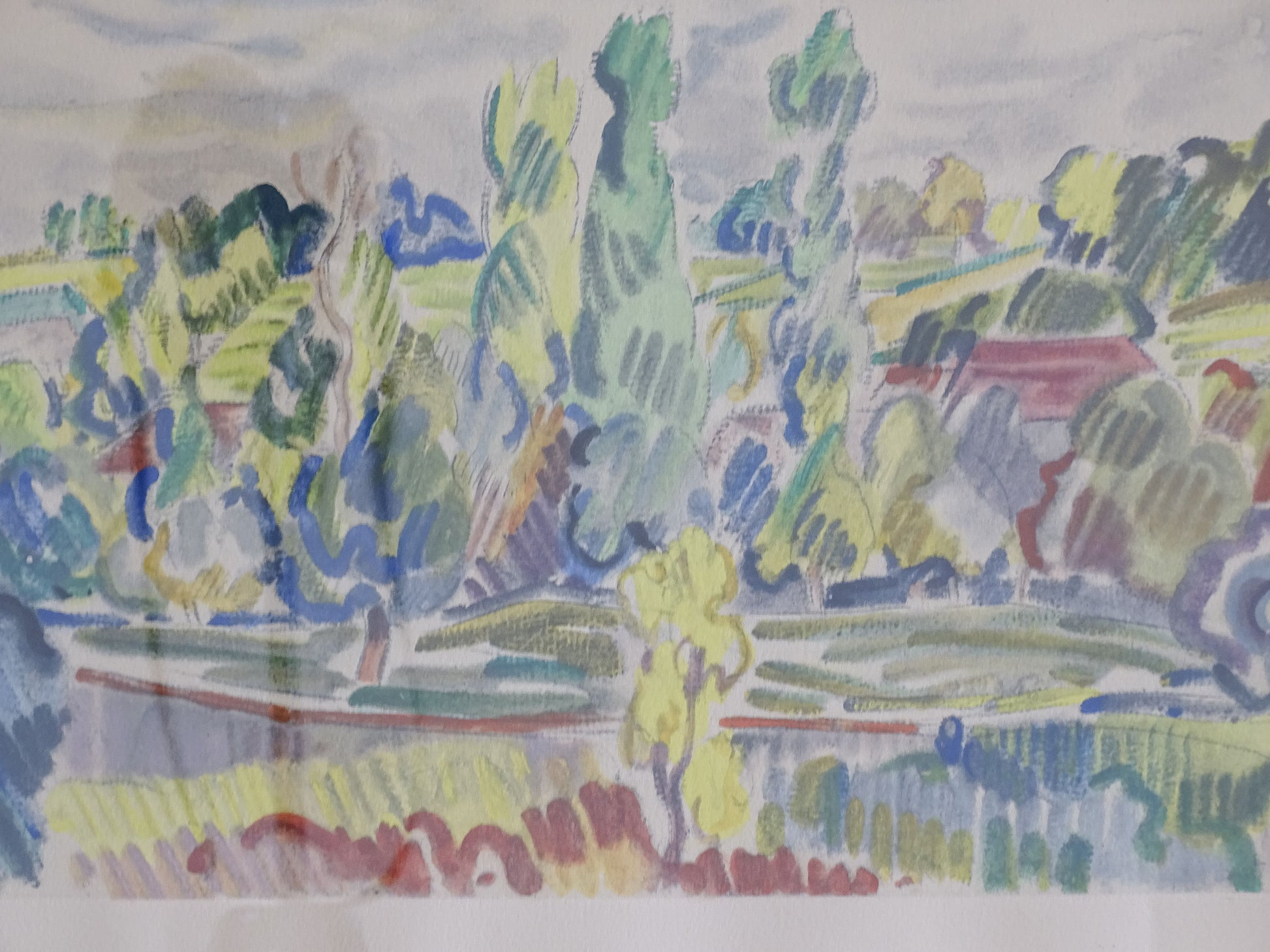Edition number 146 of 200 on vintage French landscape lithograph