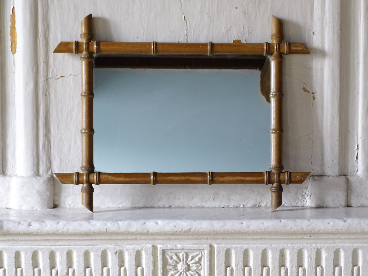 French antique faux bamboo mirror 