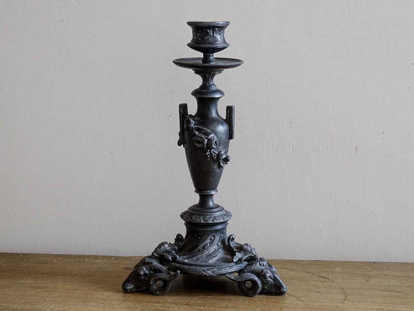 French antique candlestick with classical design