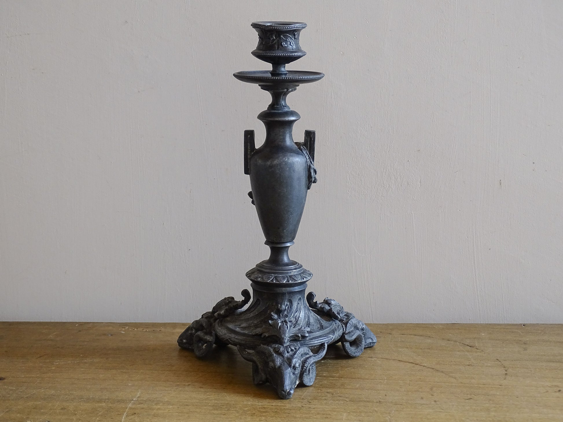 Neoclassical revival style antique candlestick