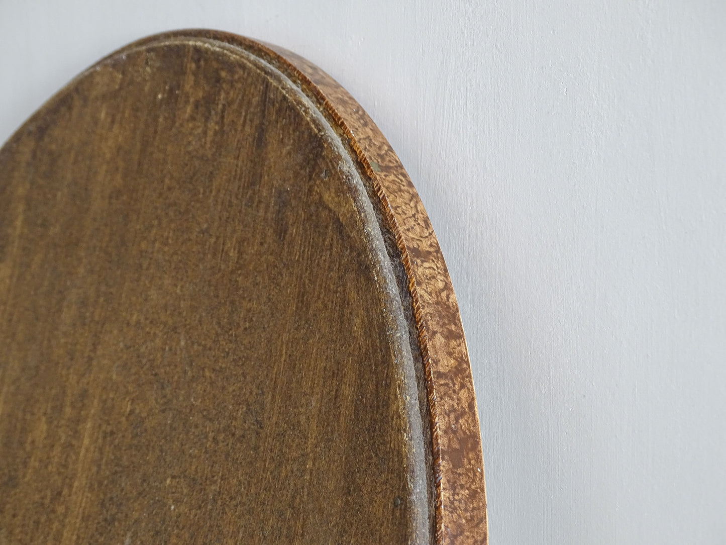 Oval burr walnut veneer mirror sourced in France