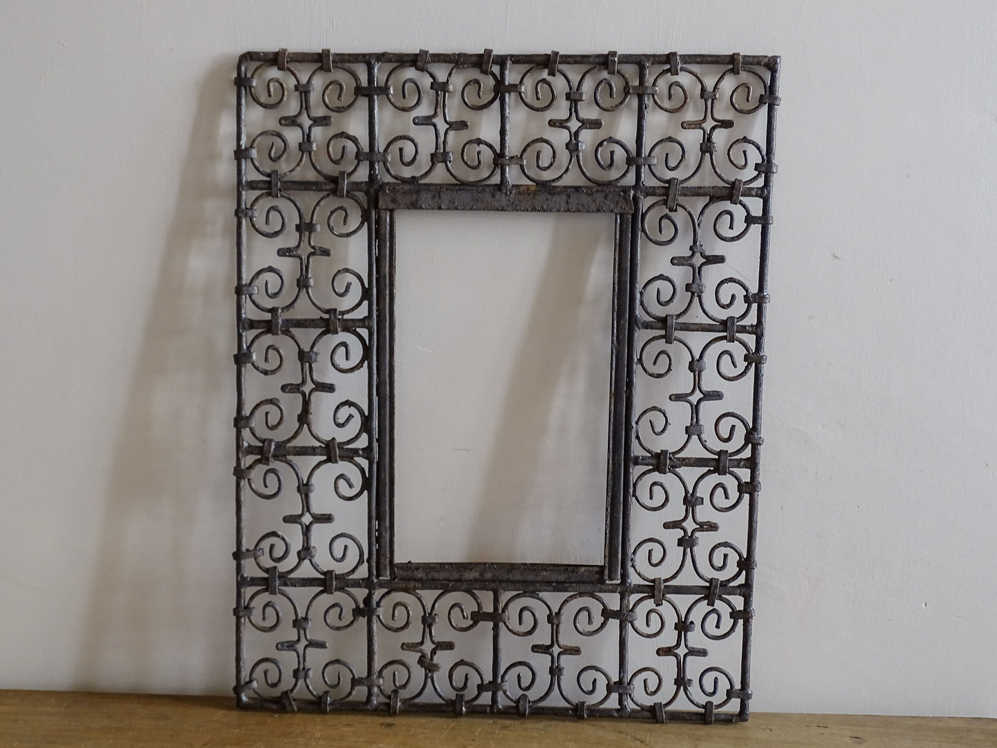 Hand forged Moroccan iron mirror frame for wall display