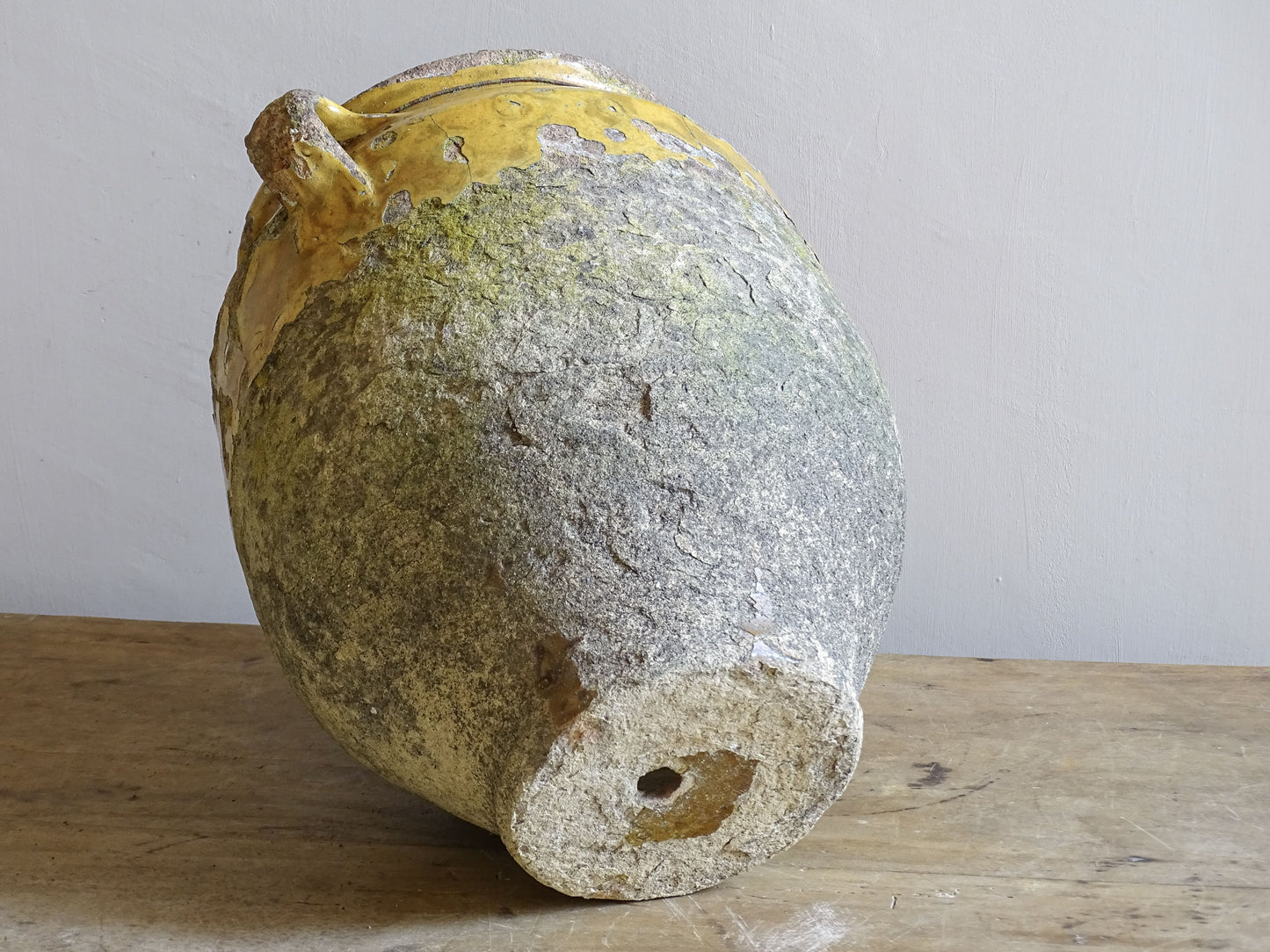 French confit pot with a yellow glaze
