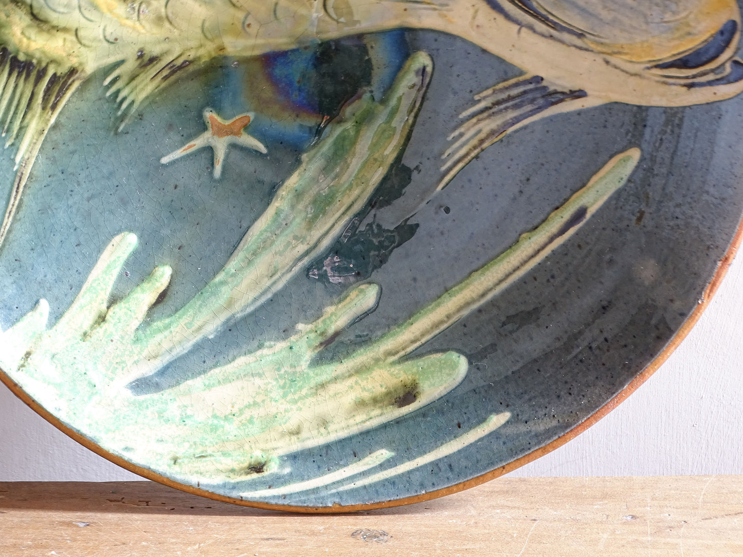 1960s La Bisbal ceramic fish wall plate with Mediterranean marine design