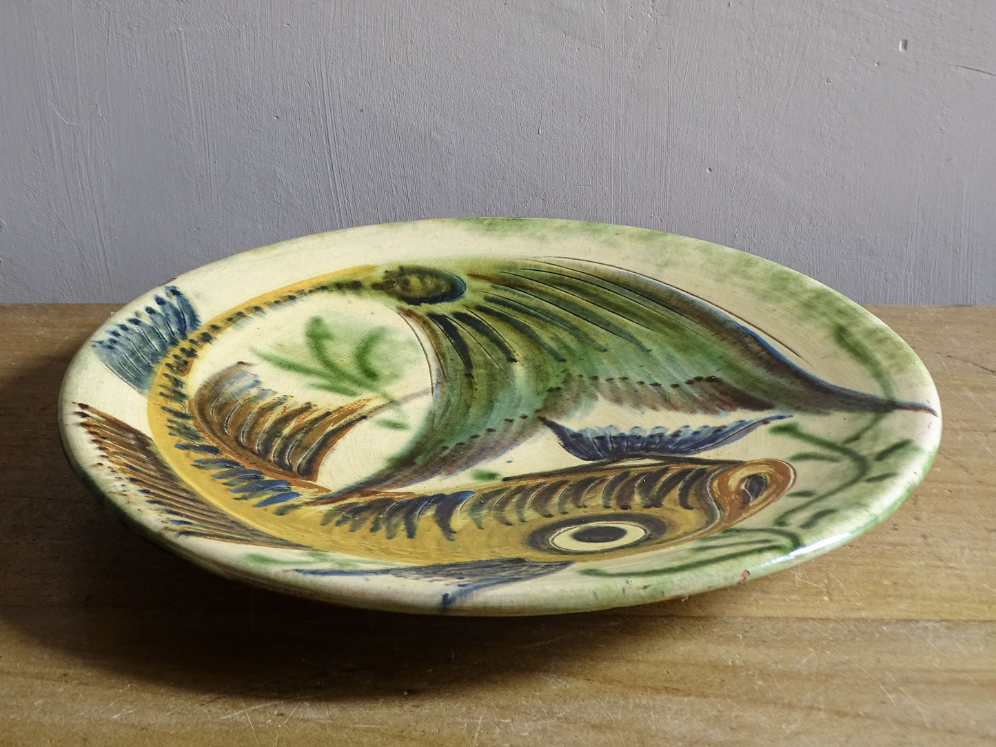 Signed Puigdemont Catalan pottery plate dating to around 1960