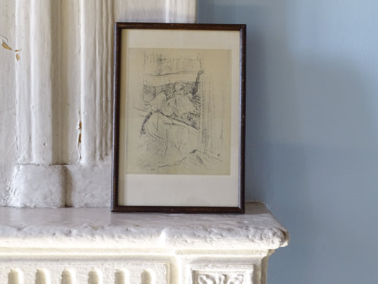 Mid-20th-century print after Henri de Toulouse-Lautrec, Yvette Guilbert Saluant le Public, in vintage French frame
