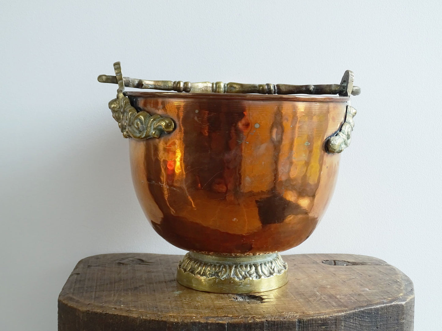 Antique Ornate French Copper and Brass Champagne Bucket