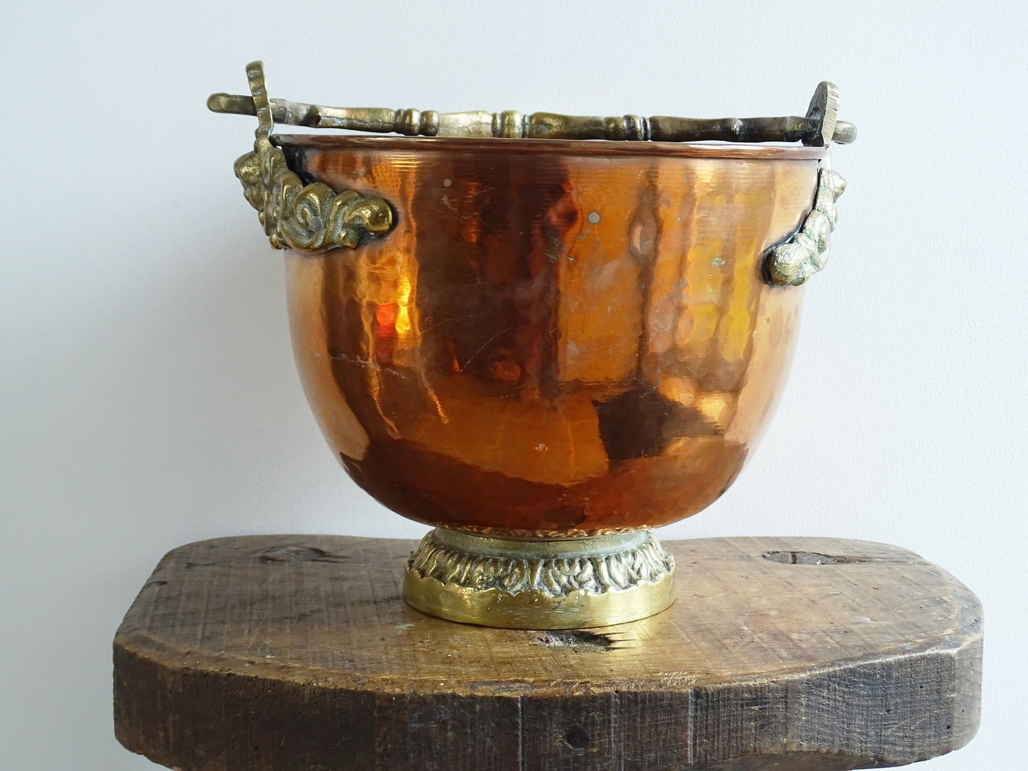 Antique Ornate French Copper and Brass Champagne Bucket