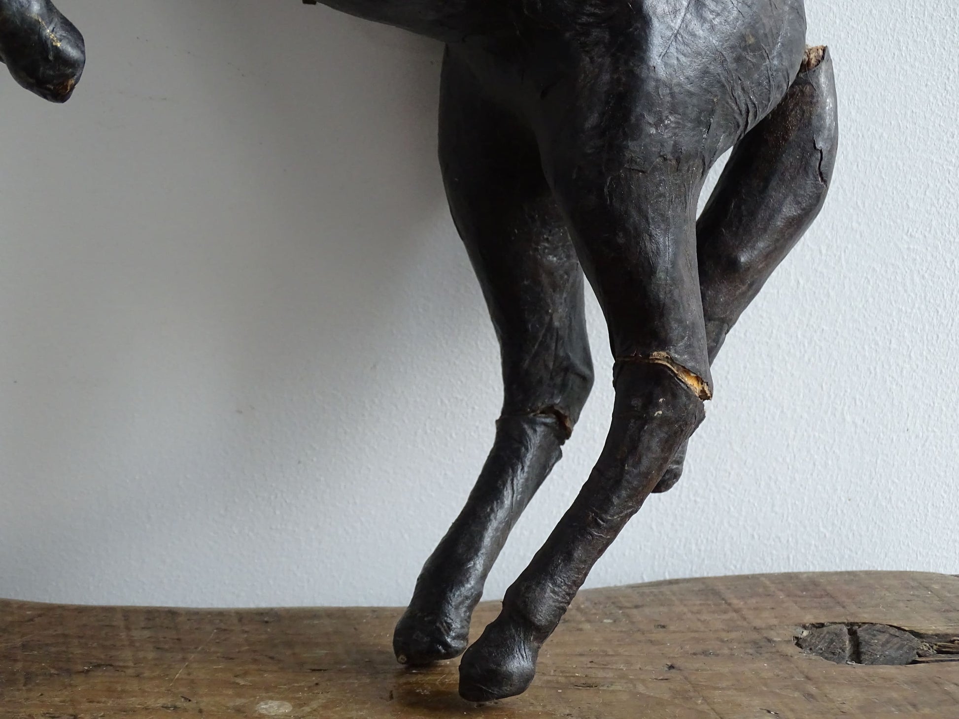 Antique Distressed Leather Horse Ornament