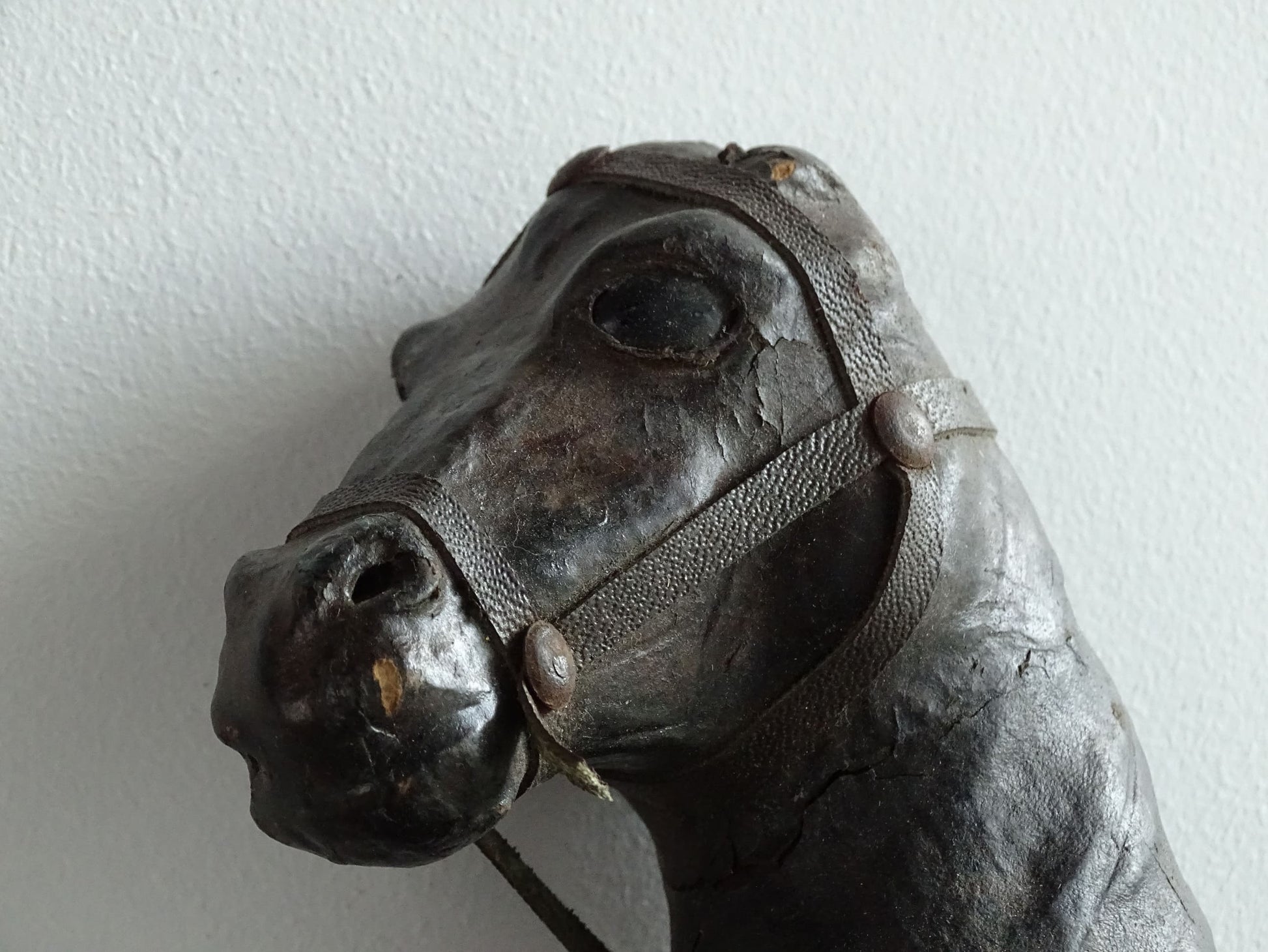 Antique Distressed Leather Horse Ornament