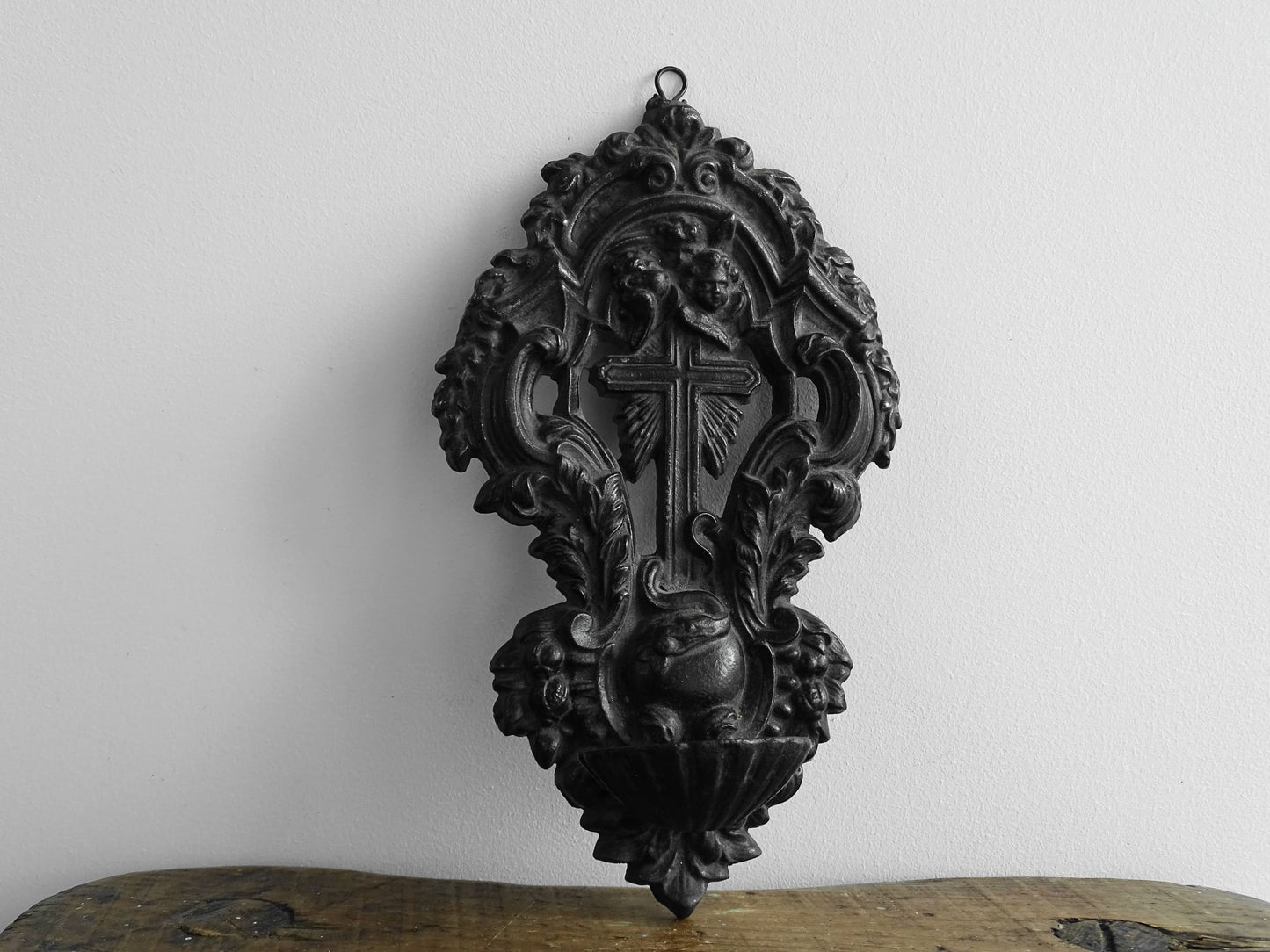 Antique French Benitier Cross for the Wall