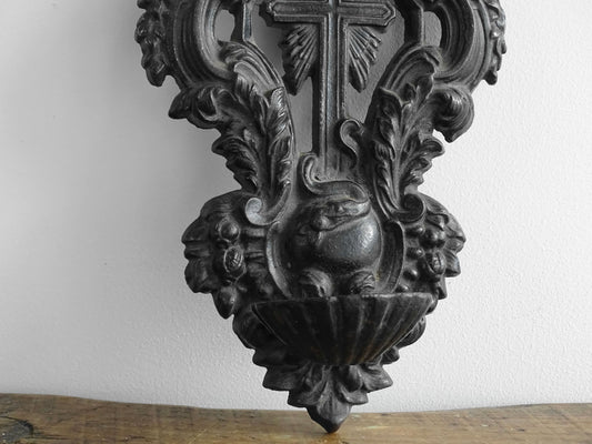 Antique French Benitier Cross for the Wall