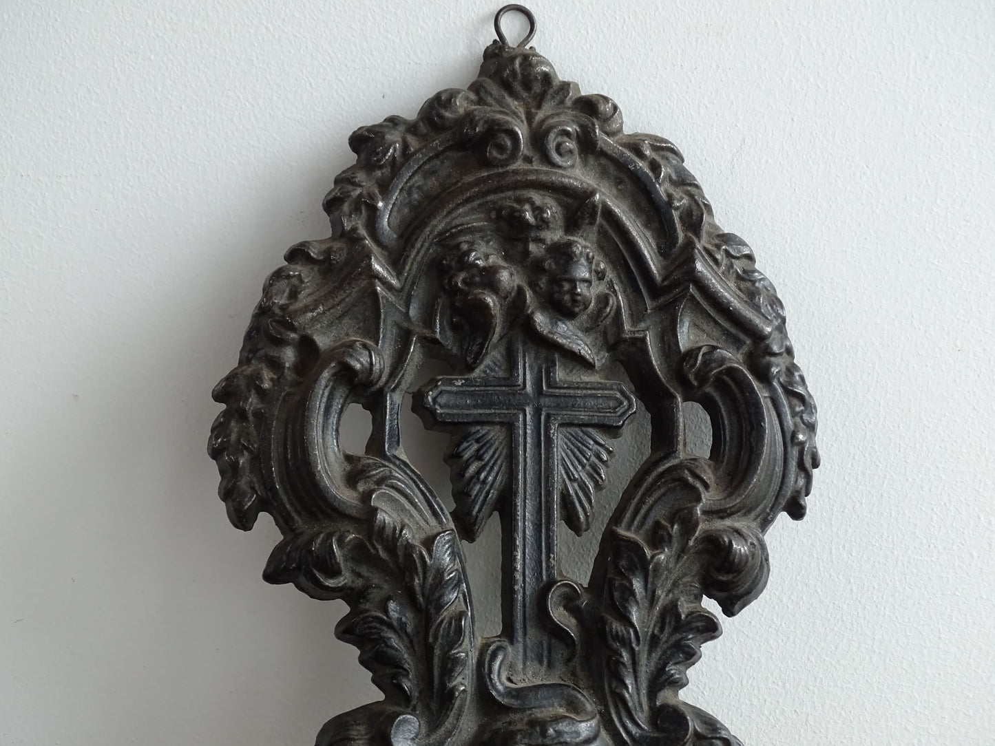 Antique French Benitier Cross for the Wall