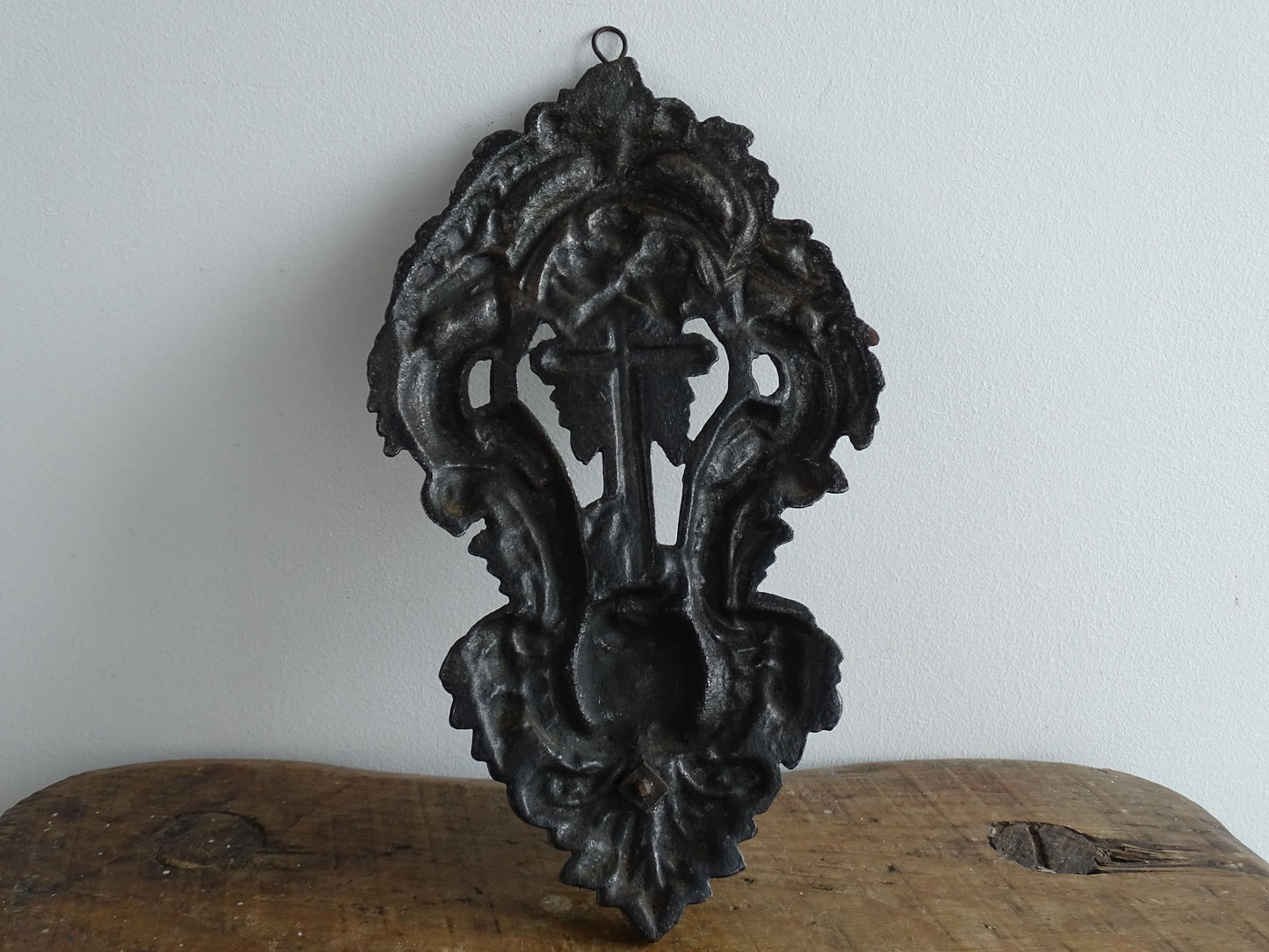 Antique French Benitier Cross for the Wall