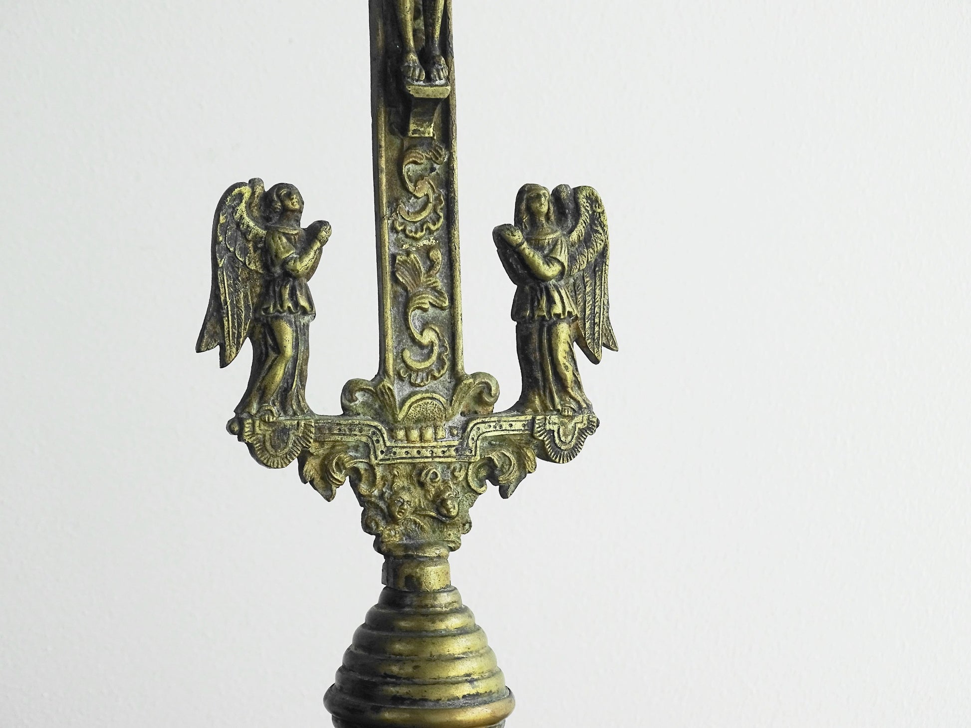 French Antique Brass Altar Cross 18th Century