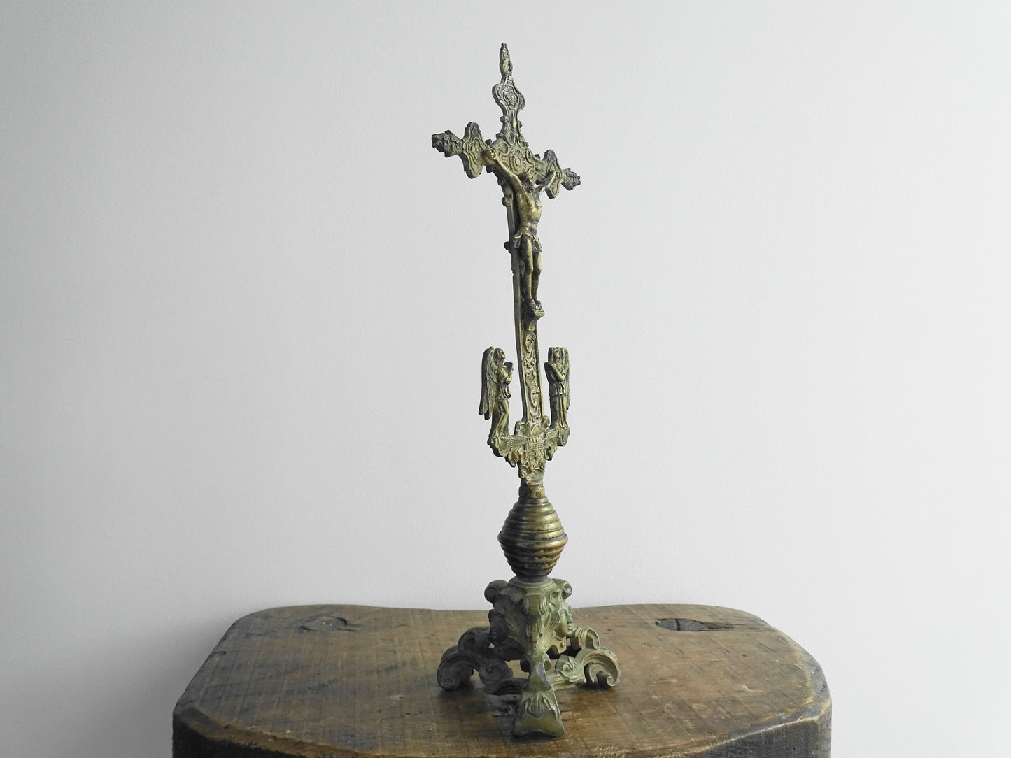 French Antique Brass Altar Cross 18th Century