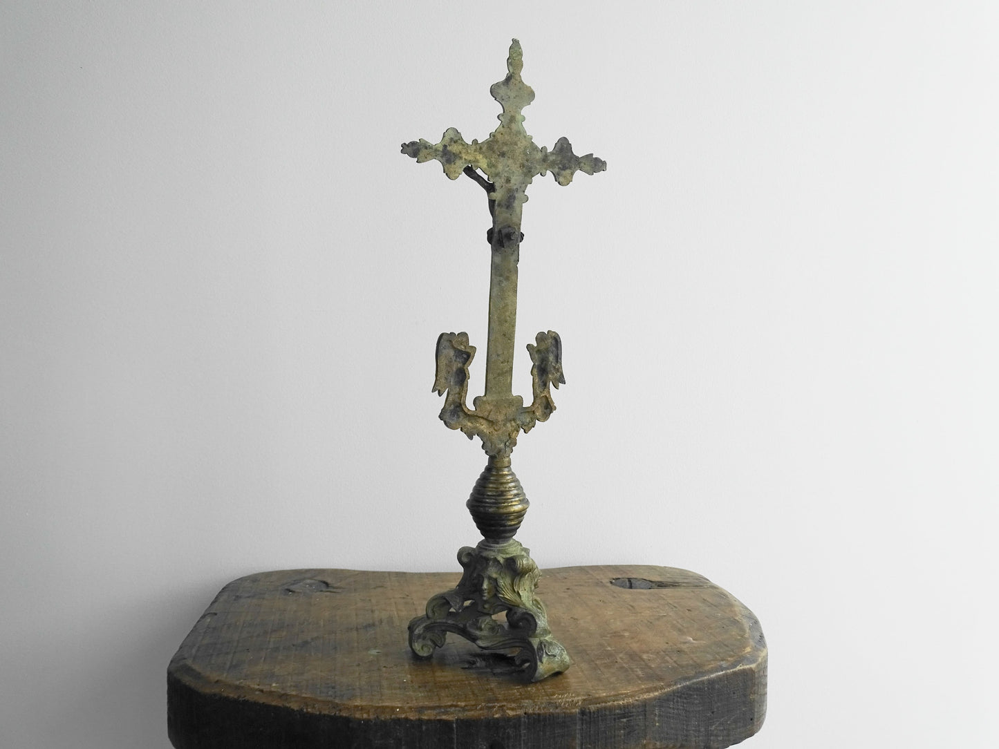 French Antique Brass Altar Cross 18th Century