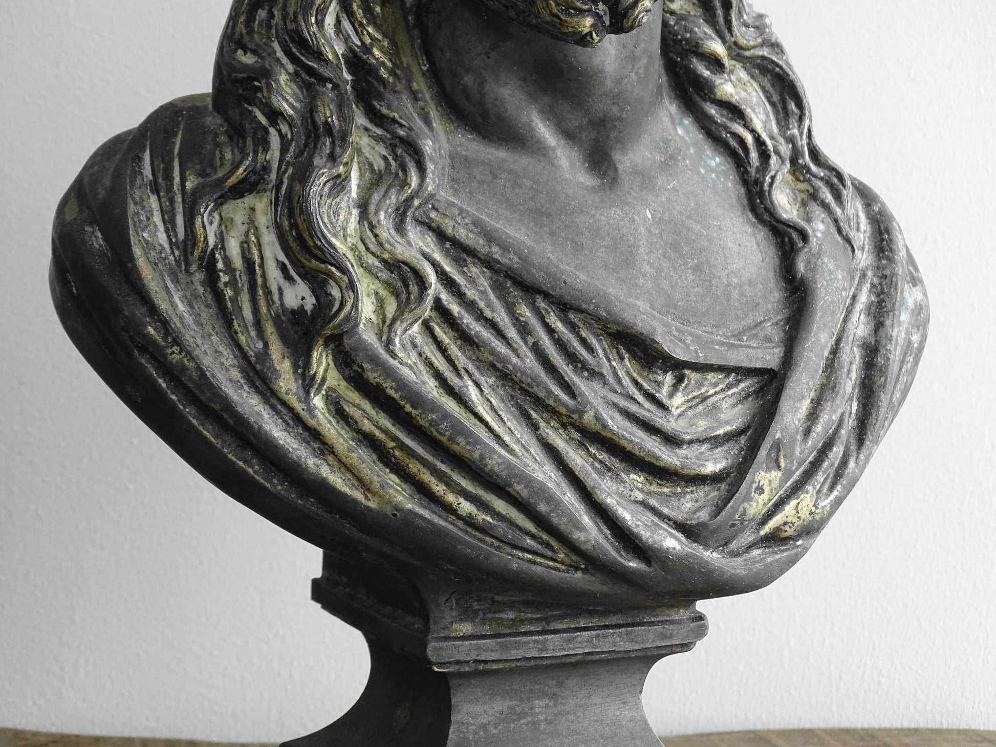 Antique Spelter Bust of Christ with Crown of Thorns