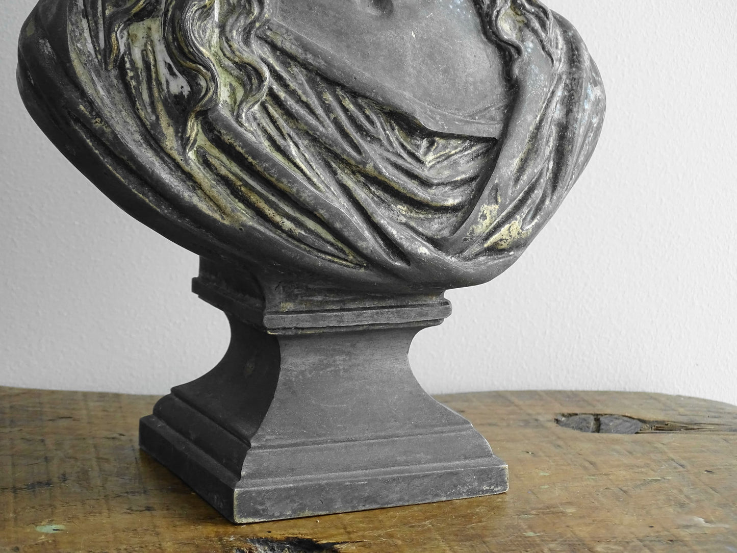 Antique Spelter Bust of Christ with Crown of Thorns