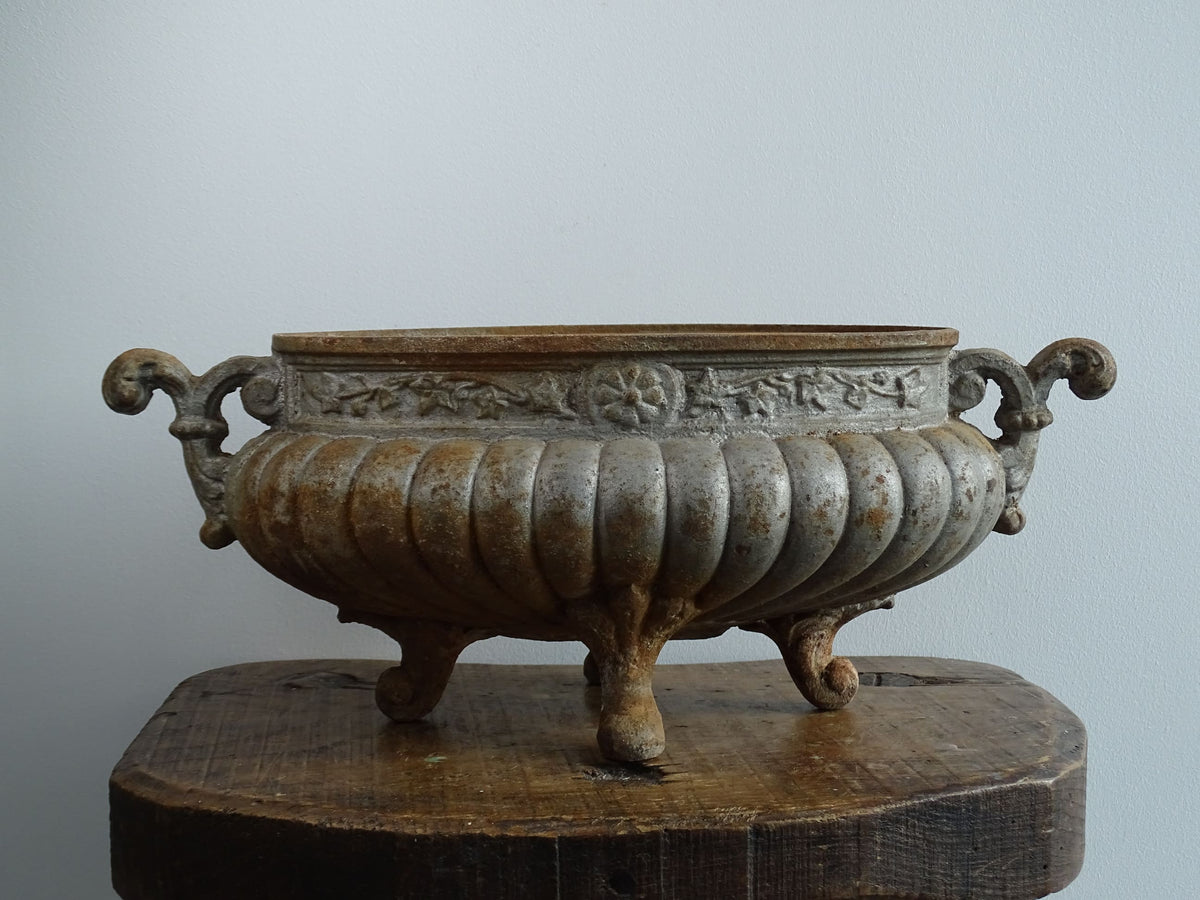 Antique French Cast Iron Jardiniere by Faure Revin 16.1
