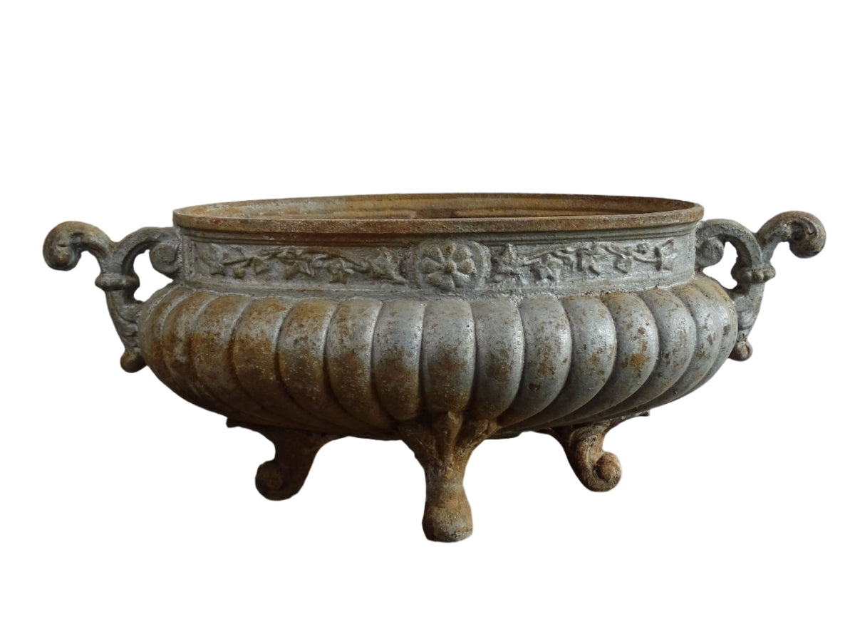 Antique French Cast Iron Jardiniere by Faure Revin 16.1