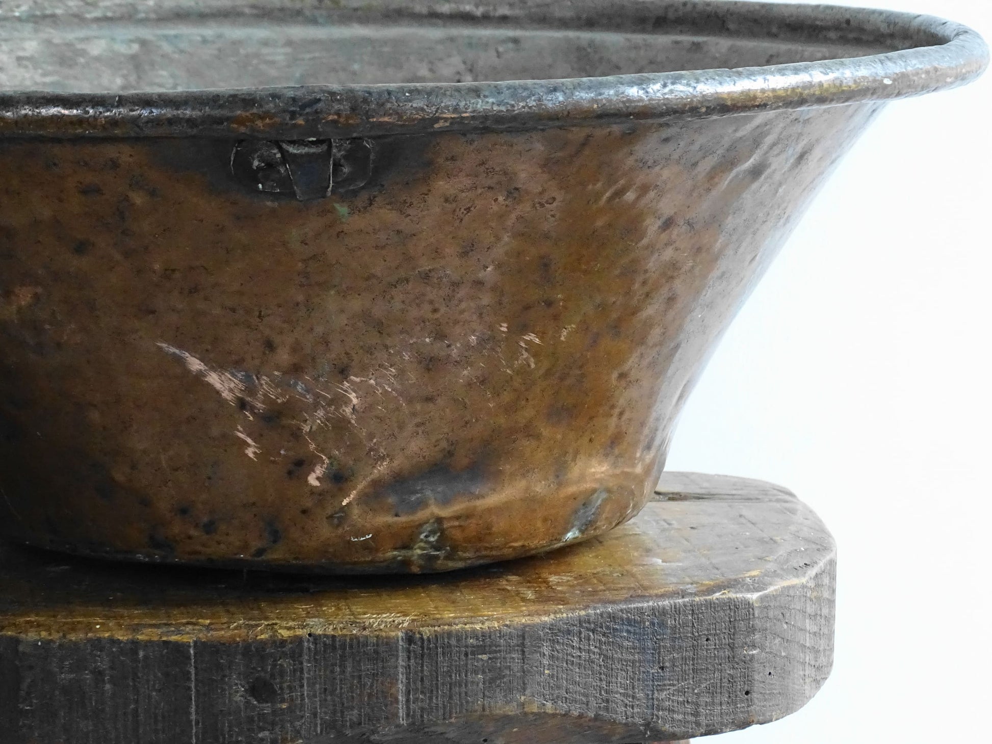 Large Antique French Copper Bowl