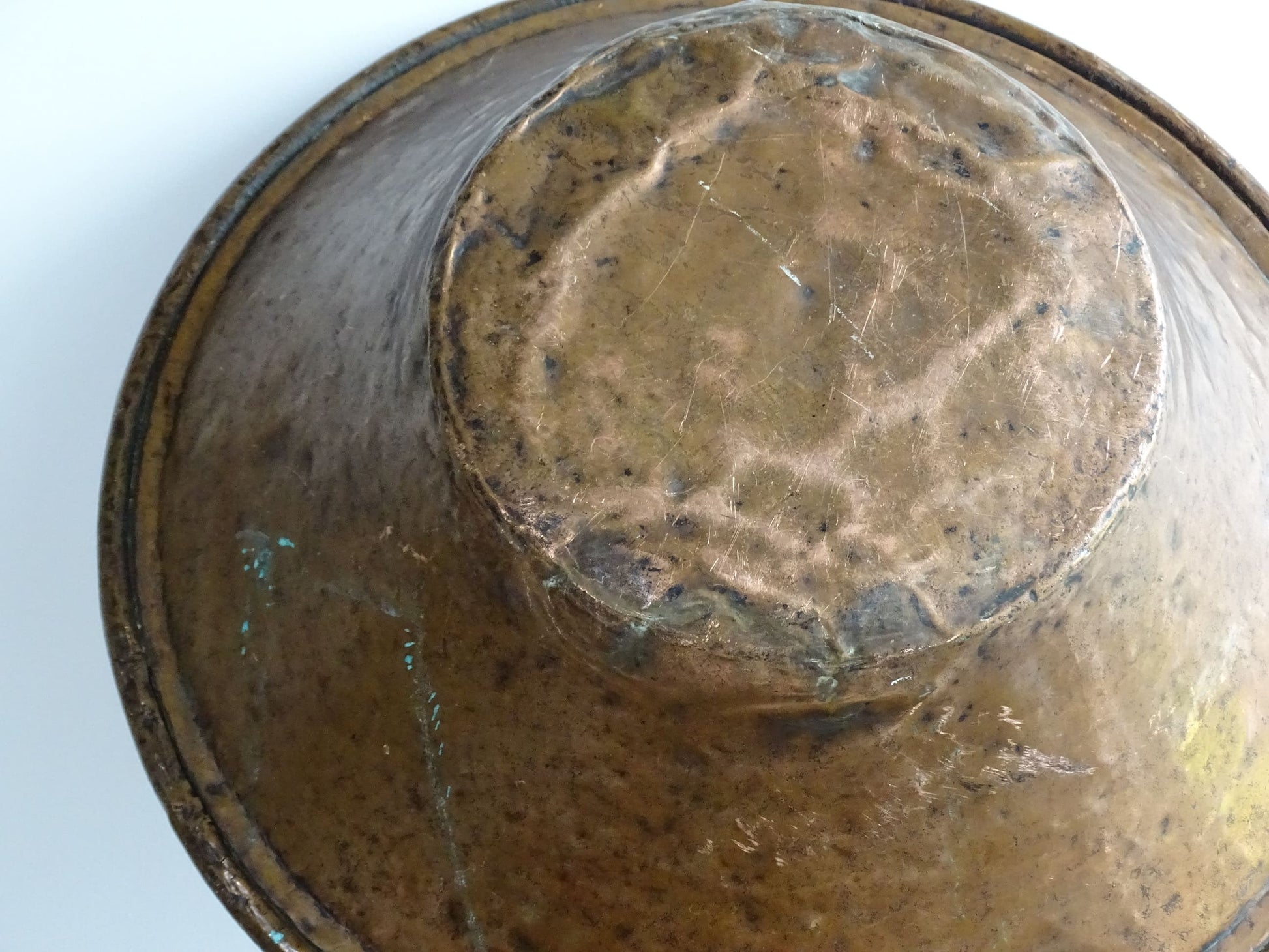 Large Antique French Copper Bowl