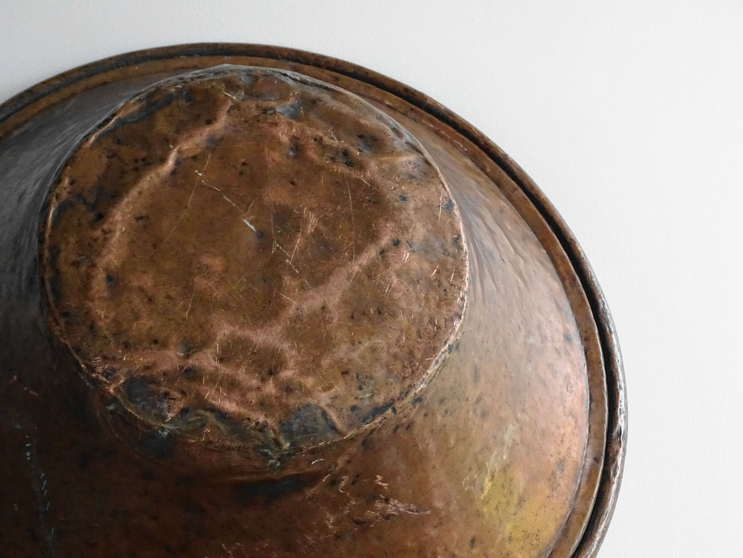 Large Antique French Copper Bowl