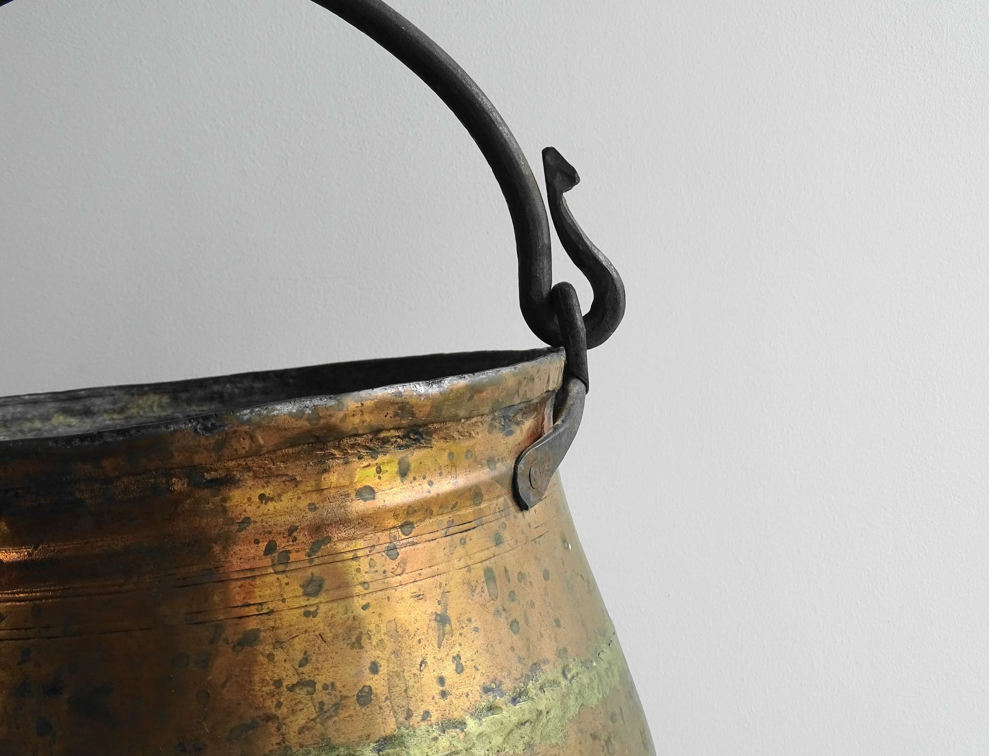 Antique French Copper Cauldron or Cooking Pot