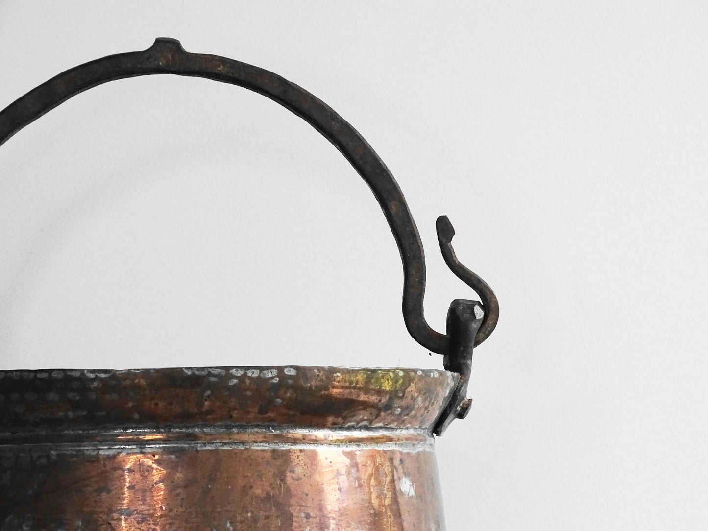 Antique French Copper Cauldron or Cooking Pot