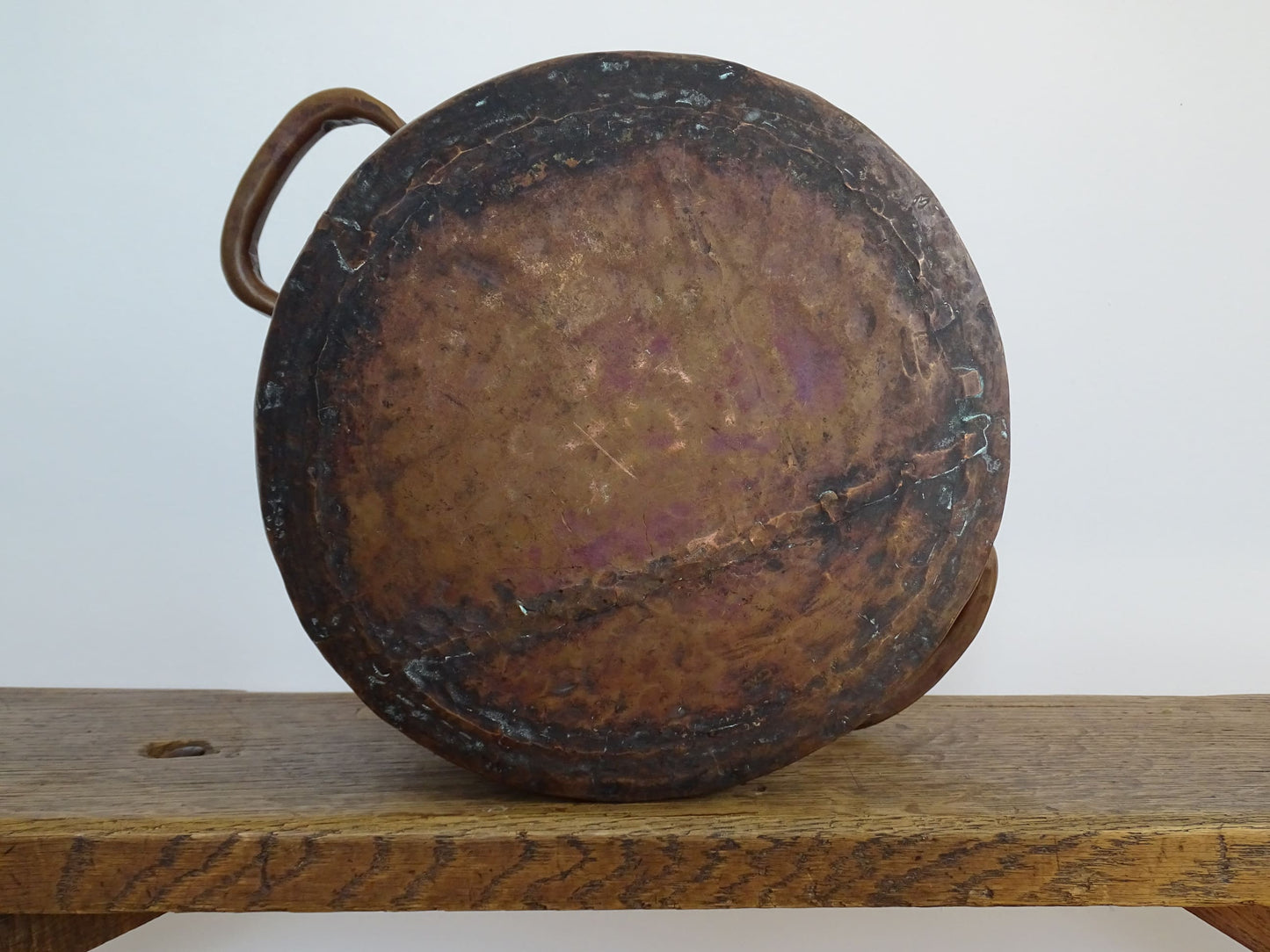 Antique French Copper Cooking Pot with Two Handles