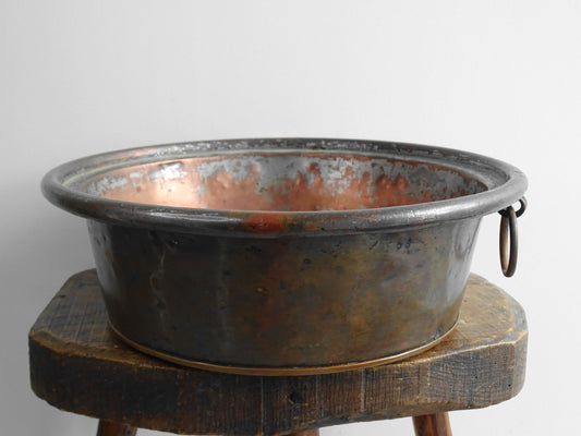 Antique French Copper Mixing Bowl