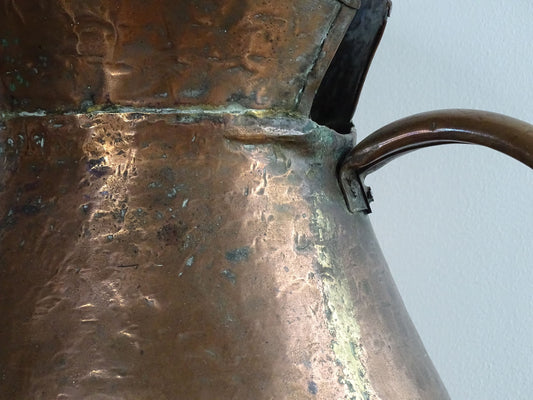 Large French Antique Hammered Copper Pitcher